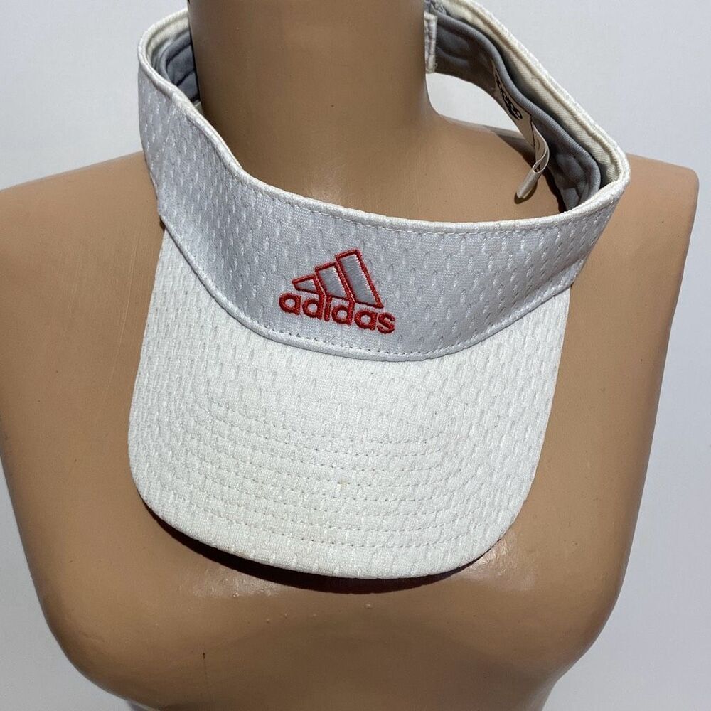 Adidas Men's White Embroidered Golf Adjustable Visor Cap C153
